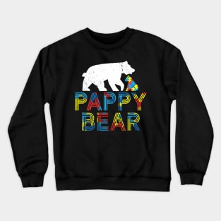 Pappy Bear Autism Awareness Proud Autism Crewneck Sweatshirt